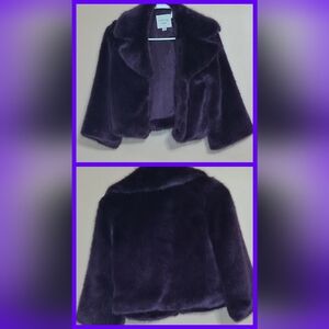 Purple Habitual Faux Fur Coat for Girls Size 10.